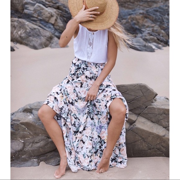 auguste the label gingham panelled maxi dress